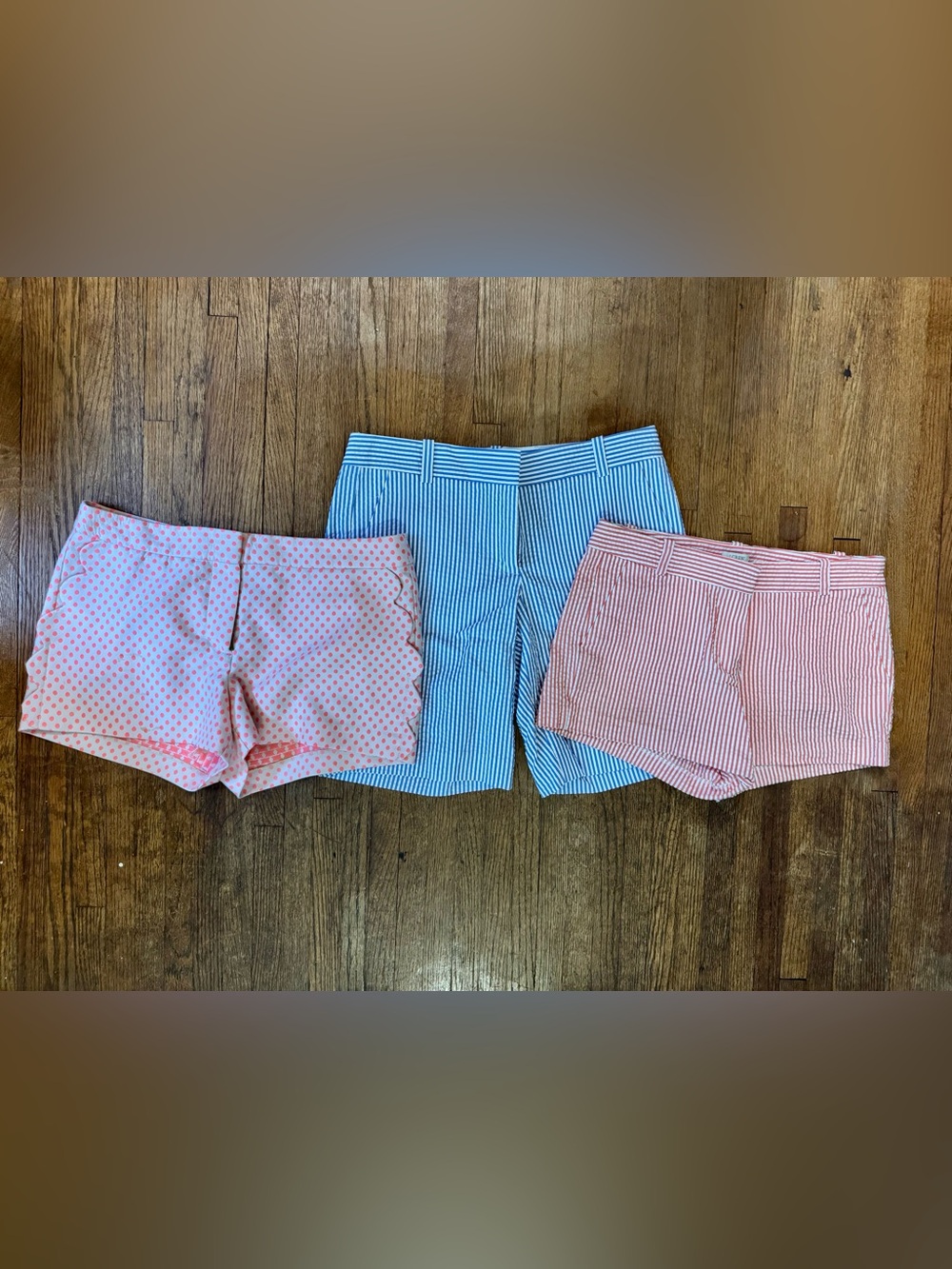 Set of 3 J. Crew Shorts - Pink Polka Dot & Blue and Pink Seersucker